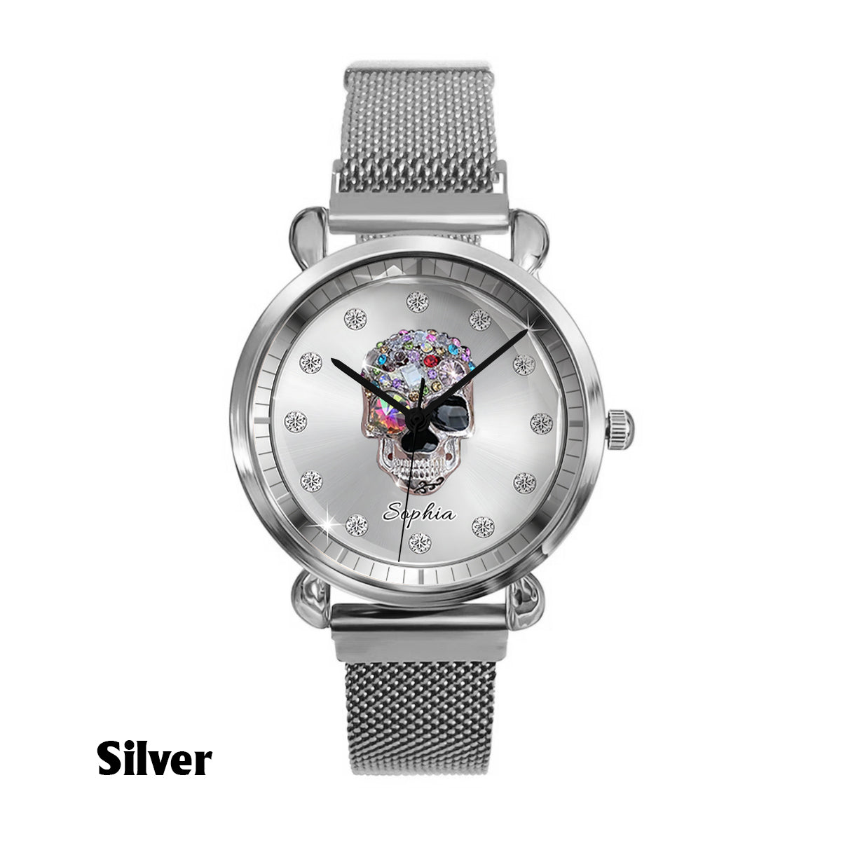 Shiny Skull Luxe - Personalized Skull Women Hand Watch