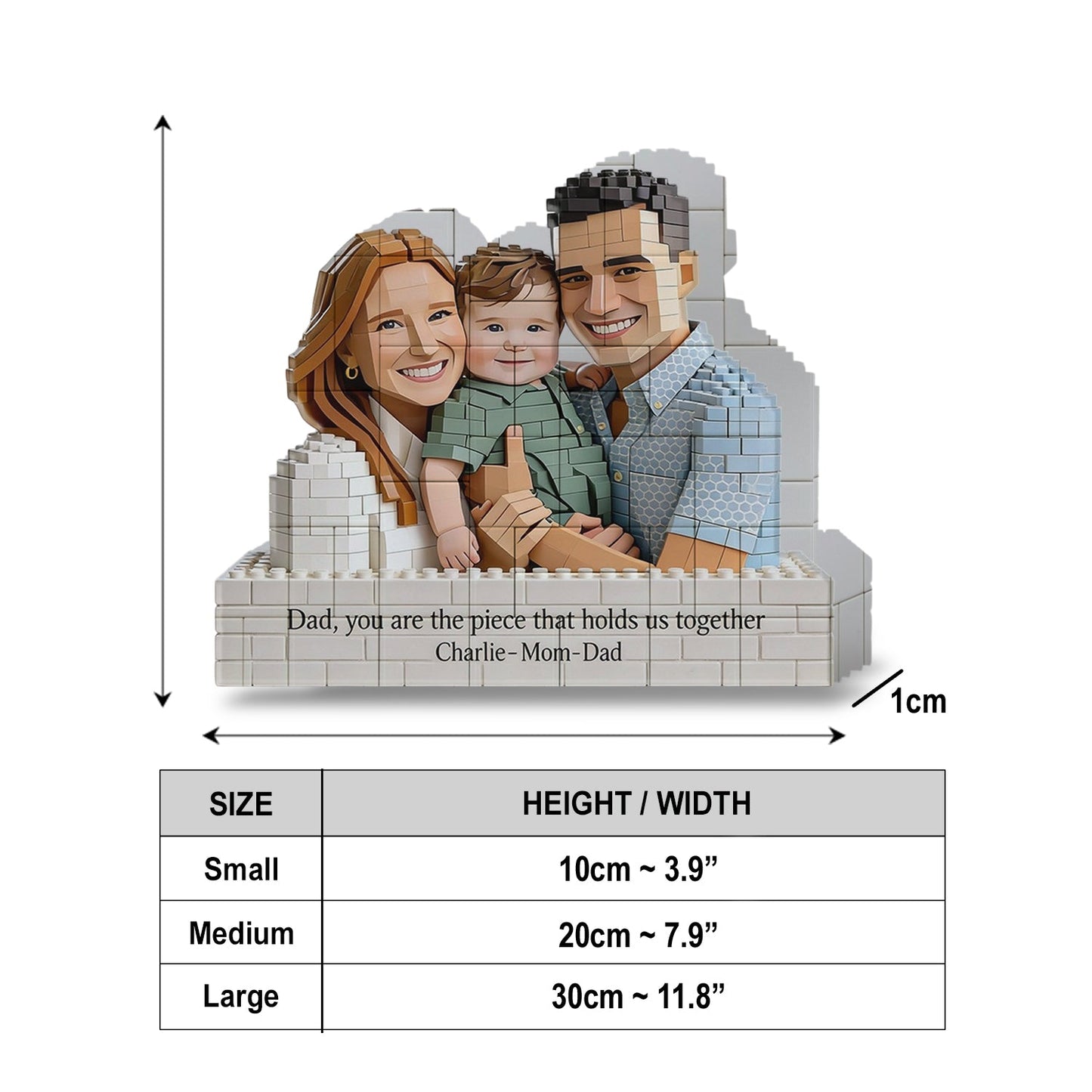 You Are The Piece That Holds Us Together - Personalized Father Shaped Building Blocks