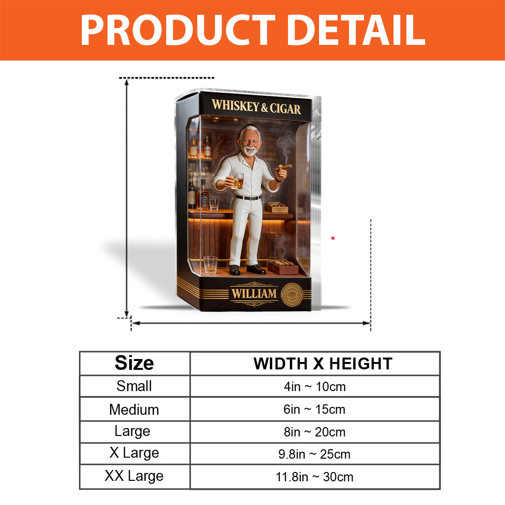 Whiskey And Cigar - Personalized Whisky Custom Shaped Acrylic Plaque