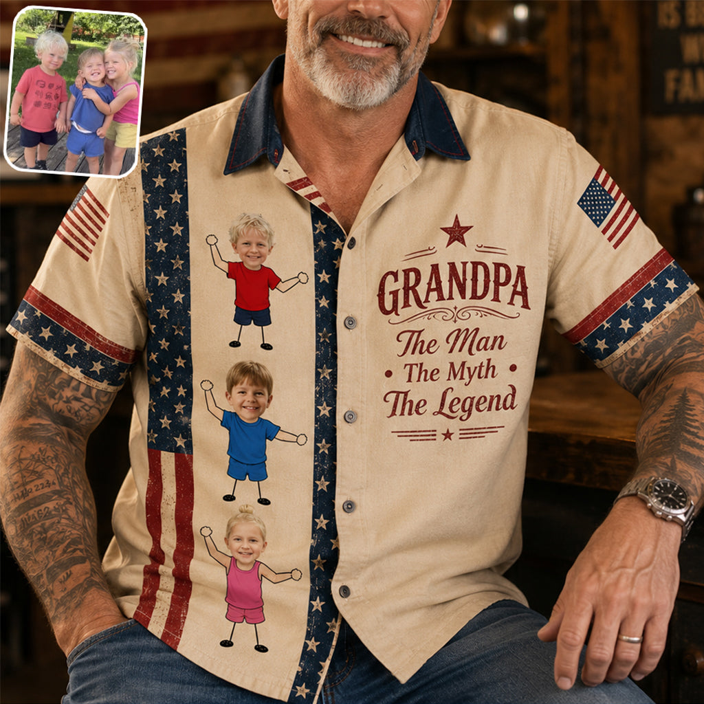 The Man The Myth The Legend - Personalized Grandpa Hawaiian Shirt