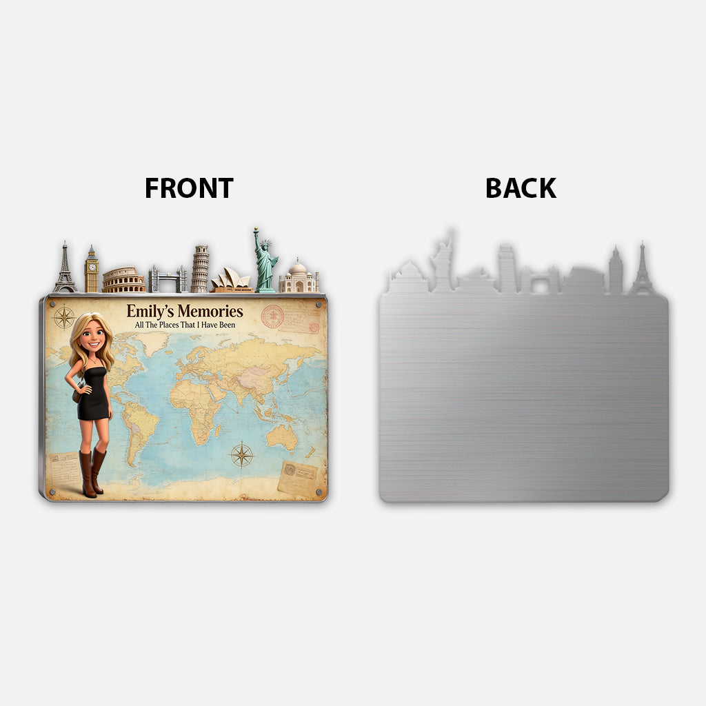 Travel Magnet Display Broad - Personalized Travelling 3D Printed Cut Metal Sign