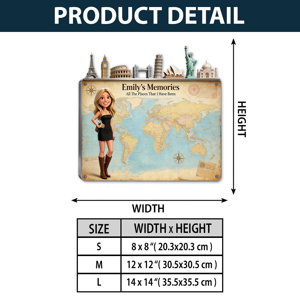 Travel Magnet Display Broad - Personalized Travelling 3D Printed Cut Metal Sign