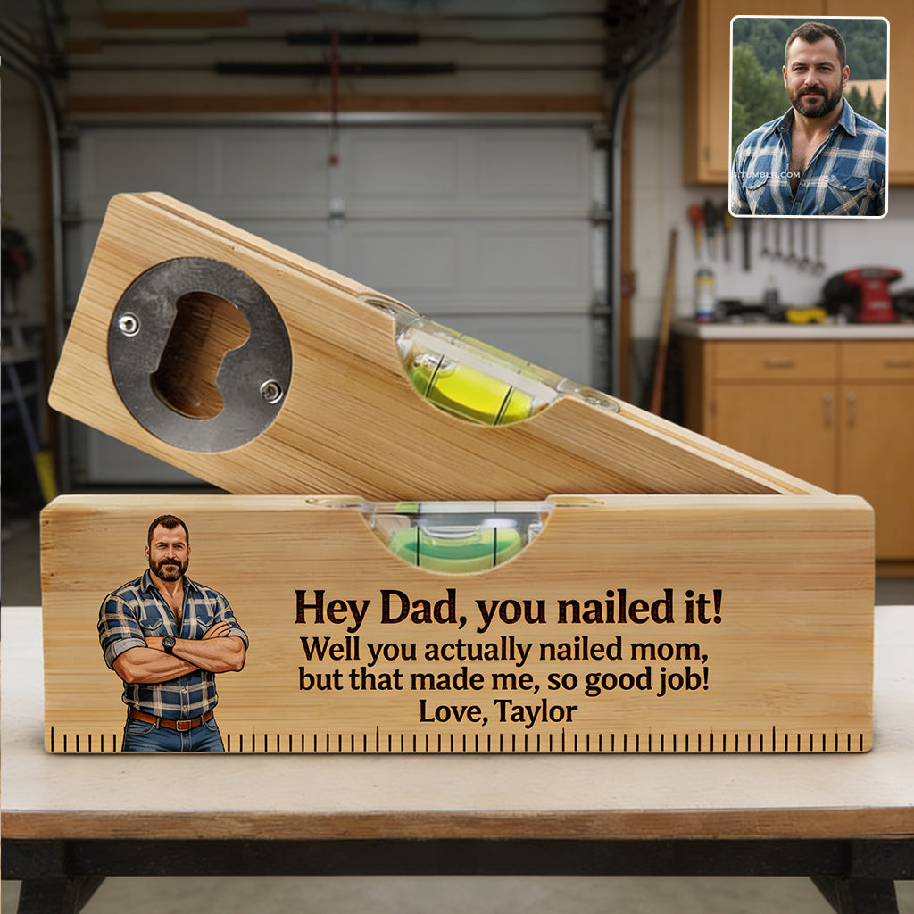 Perfect Father's Day Gift - Personalized Father Spirit Level Bottle Opener