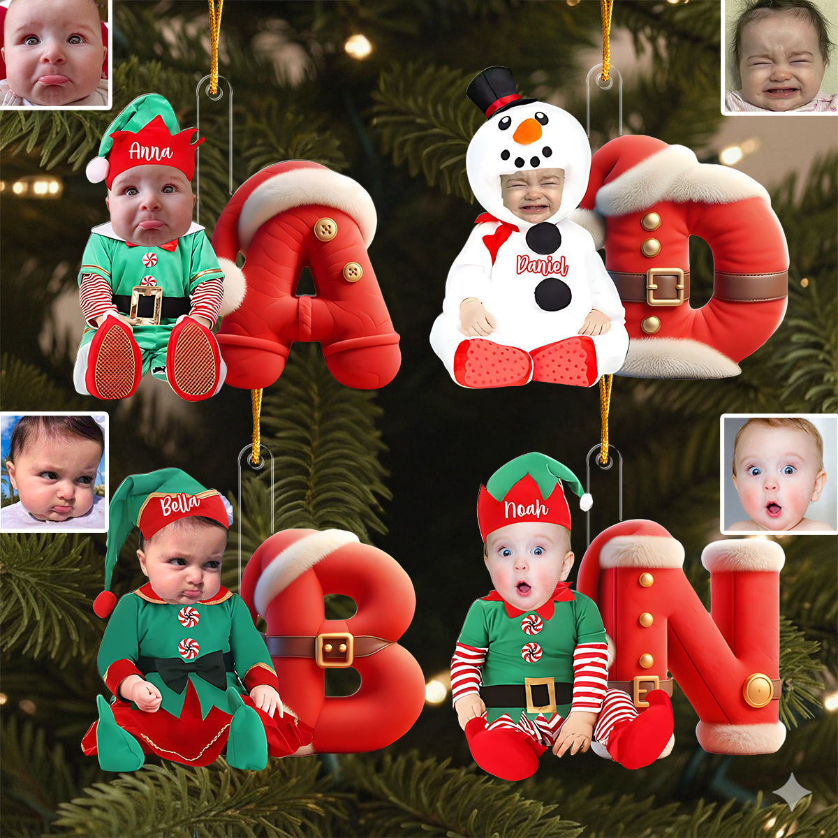 Merry Xmas - Personalized Kid Transparent Ornament