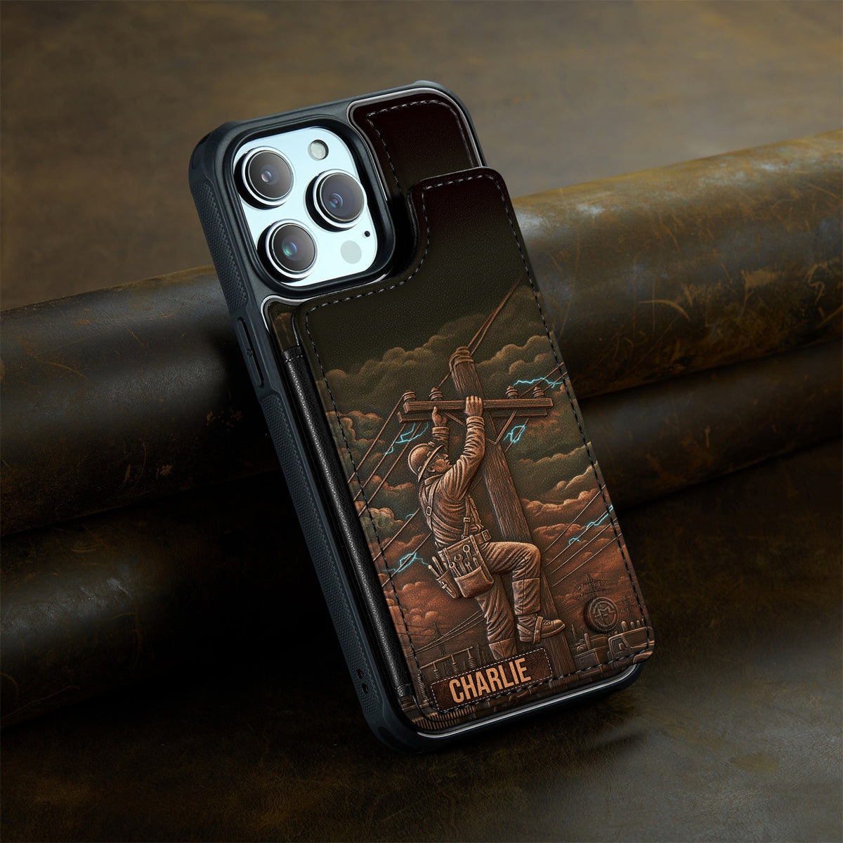 Strongest Lineman - Personalized Lineman Fully Printed Wallet Phone Case