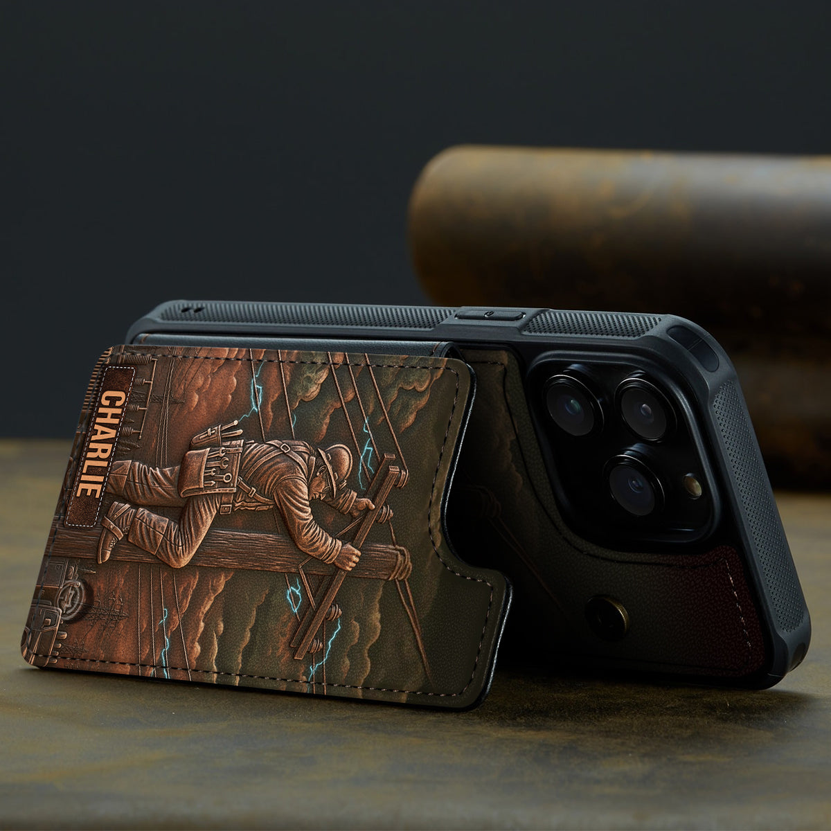 Strongest Lineman - Personalized Lineman Fully Printed Wallet Phone Case