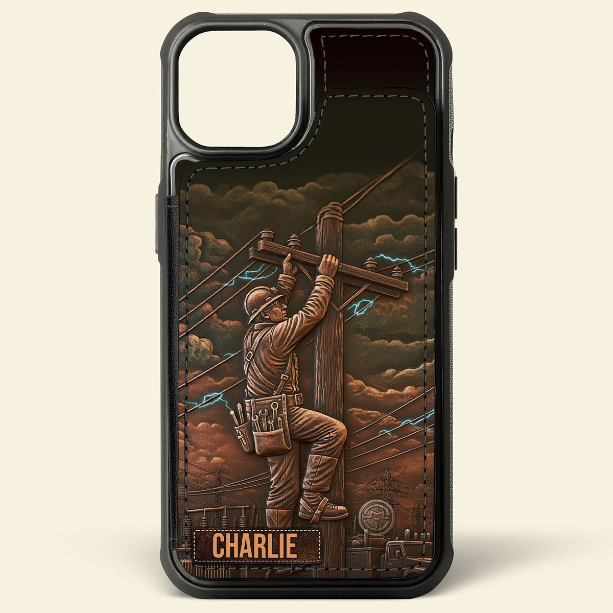 Strongest Lineman - Personalized Lineman Fully Printed Wallet Phone Case