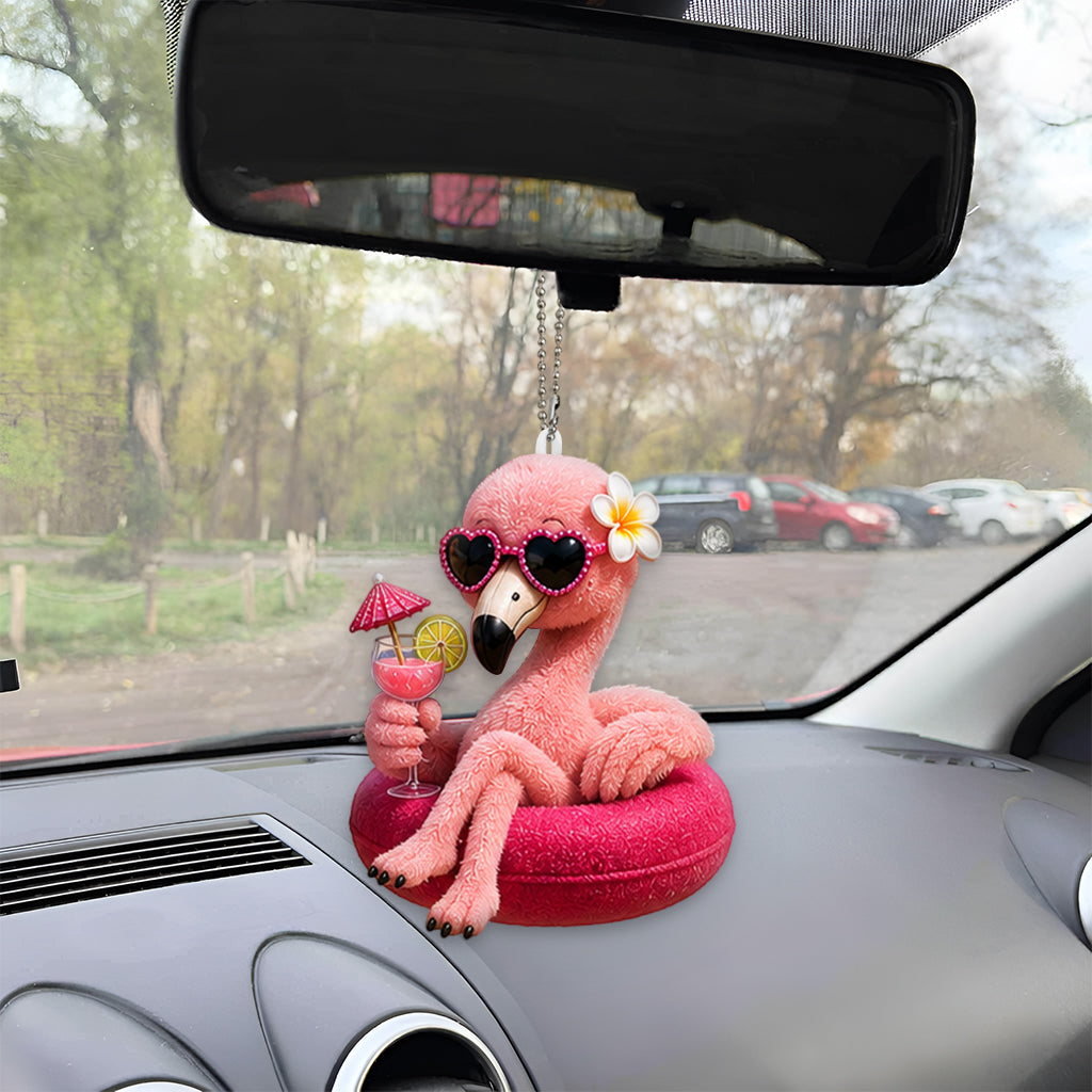 Love Flamingo Summer Vibes - Personalized Flamingo Tumbler With Plush Charm