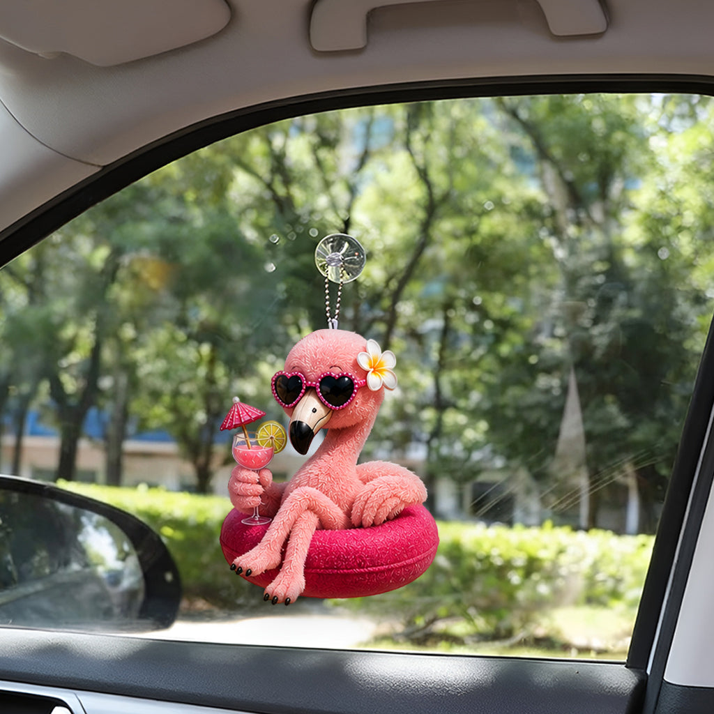 Love Flamingo Summer Vibes - Personalized Flamingo Tumbler With Plush Charm