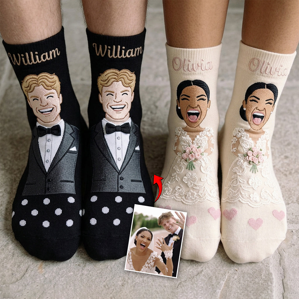 Wedding Gift - Personalized Couple Socks