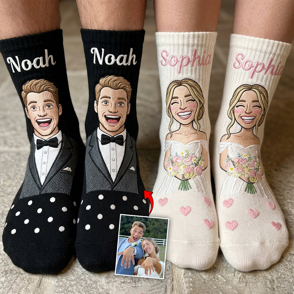 Wedding Gift - Personalized Couple Socks