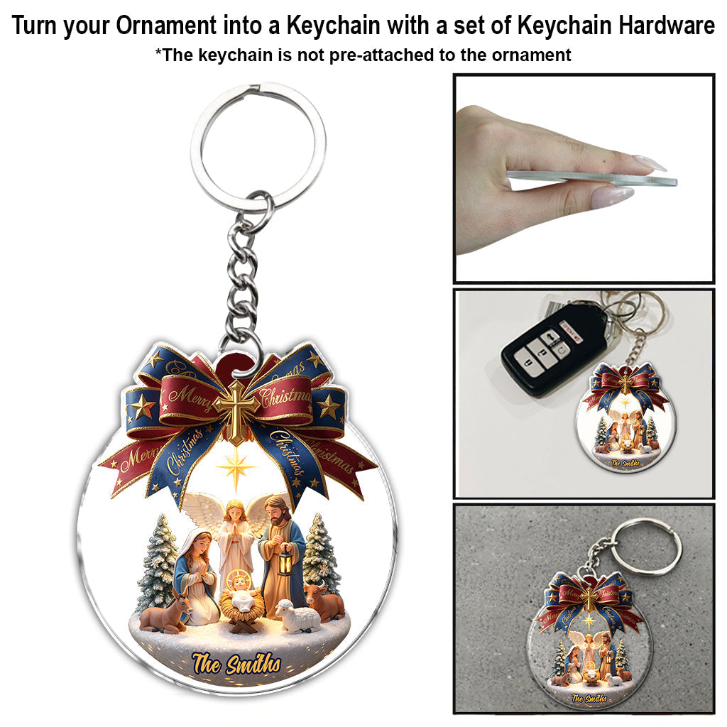The Nativity Scene - Personalized Christian Ornament