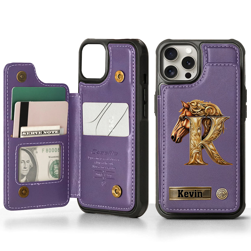 Love Horse - Personalized Horse Wallet Phone Case
