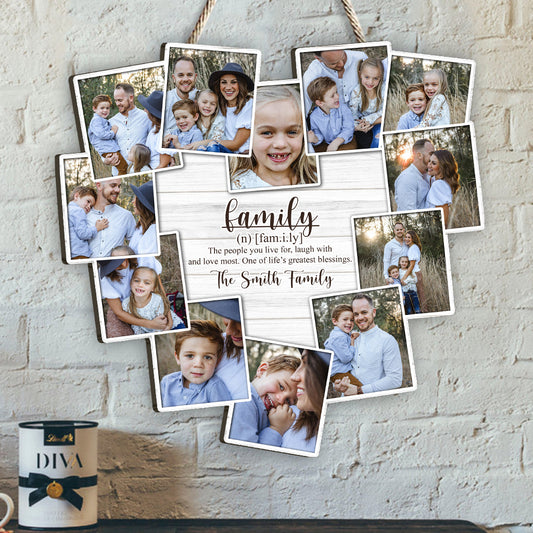 Family The People You Live For - Personalized Family Custom Shaped Wood Sign