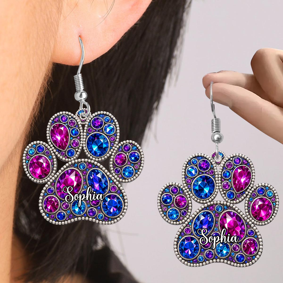 Proud Dog Mom - Personalized Dog Earrings