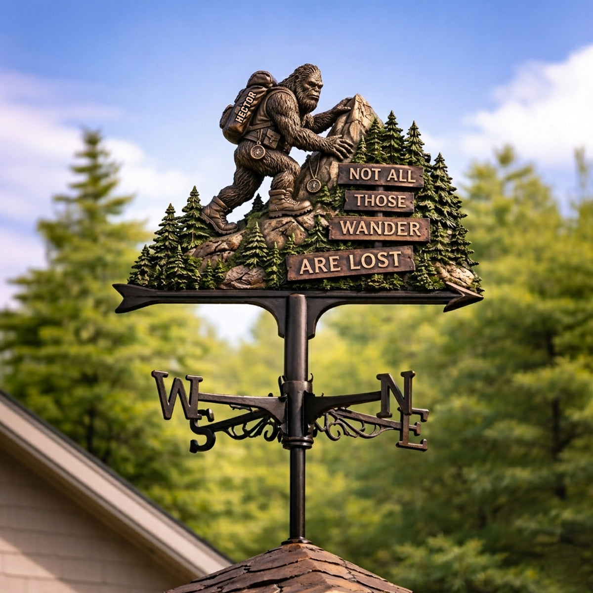 Not All Those Who Wander Are Lost - Personalized Hiking Weather Vane