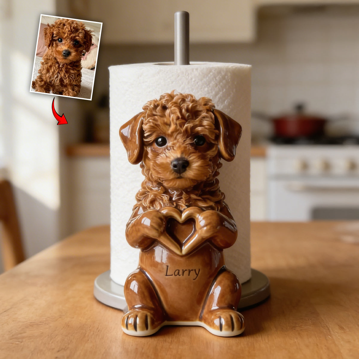 Custom Any Pet Photo - Personalized Dog Paper Towel Stand