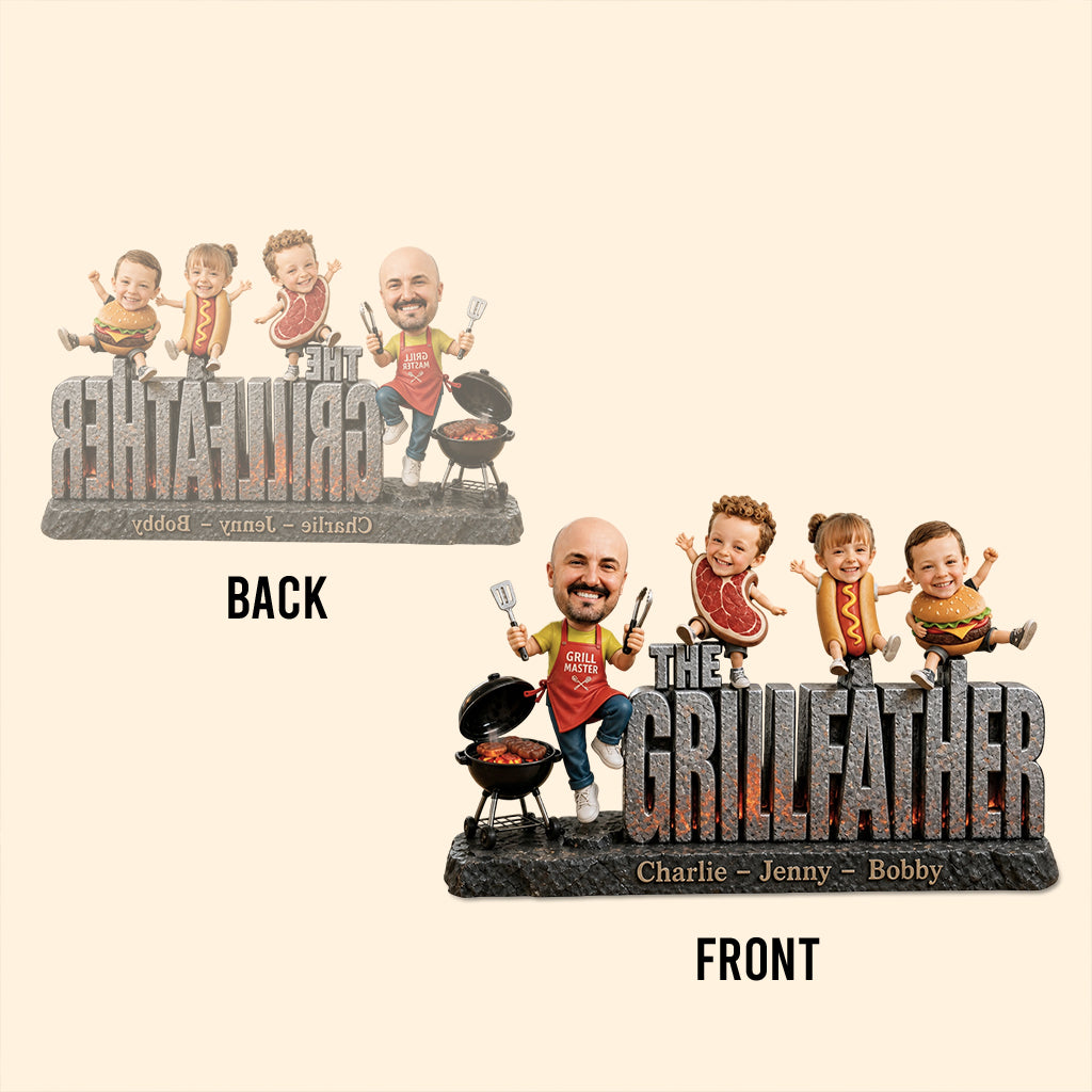 The Grillfather Funny Gift - Personalized Father Custom Shaped Acrylic Plaque