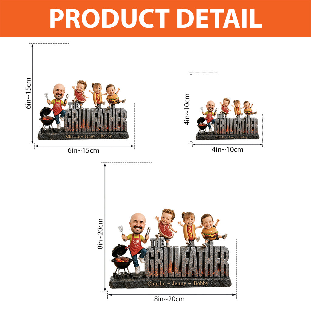 The Grillfather Funny Gift - Personalized Father Custom Shaped Acrylic Plaque