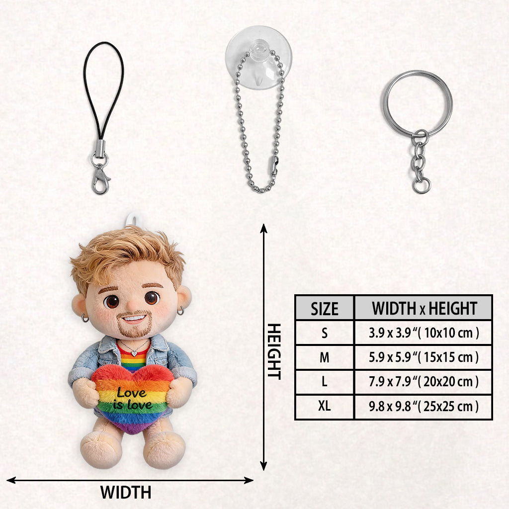 Love Is Love - Personalized LGBT Support Plush Keychain
