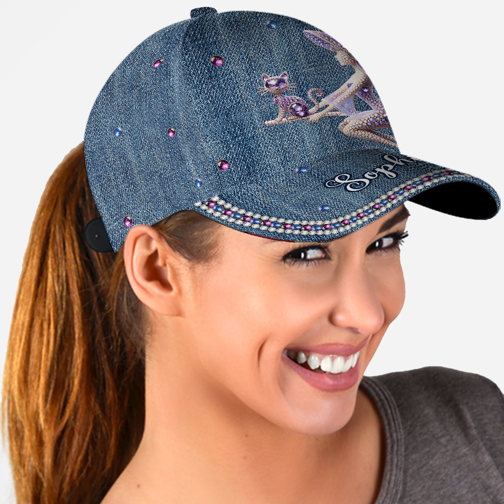 Witch And Broomstick - Personalized Witch Classic Cap
