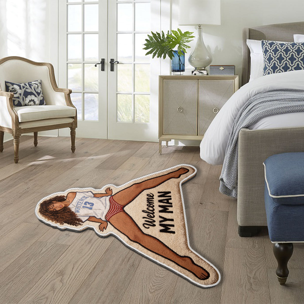 Welcome My Man - Personalized Spicy Couple Non-Slip Tufted Rug