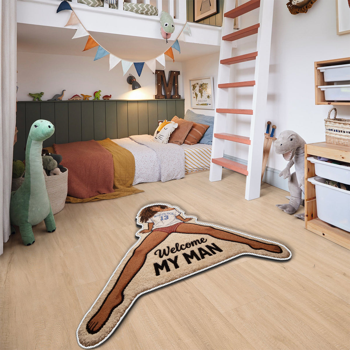 Welcome My Man - Personalized Spicy Couple Non-Slip Tufted Rug