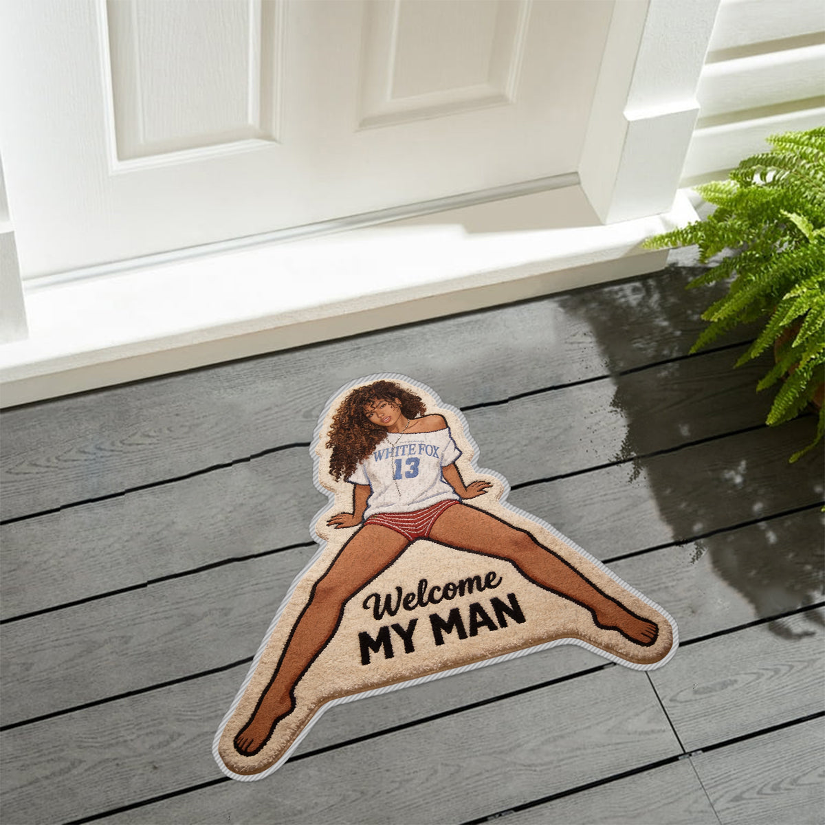 Welcome My Man - Personalized Spicy Couple Non-Slip Tufted Rug