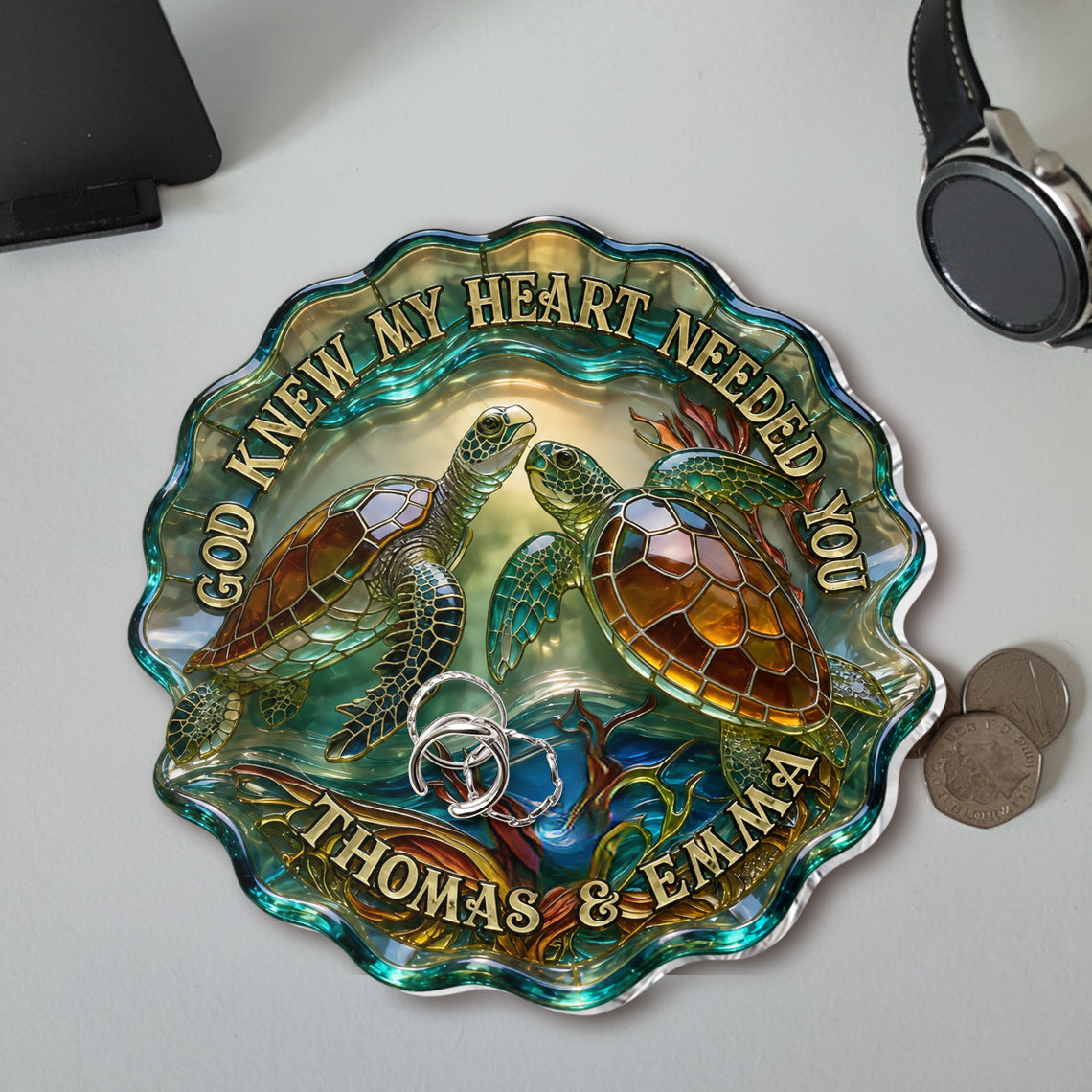 Turtle Couple - Personalized Turtle Catch-All Tray