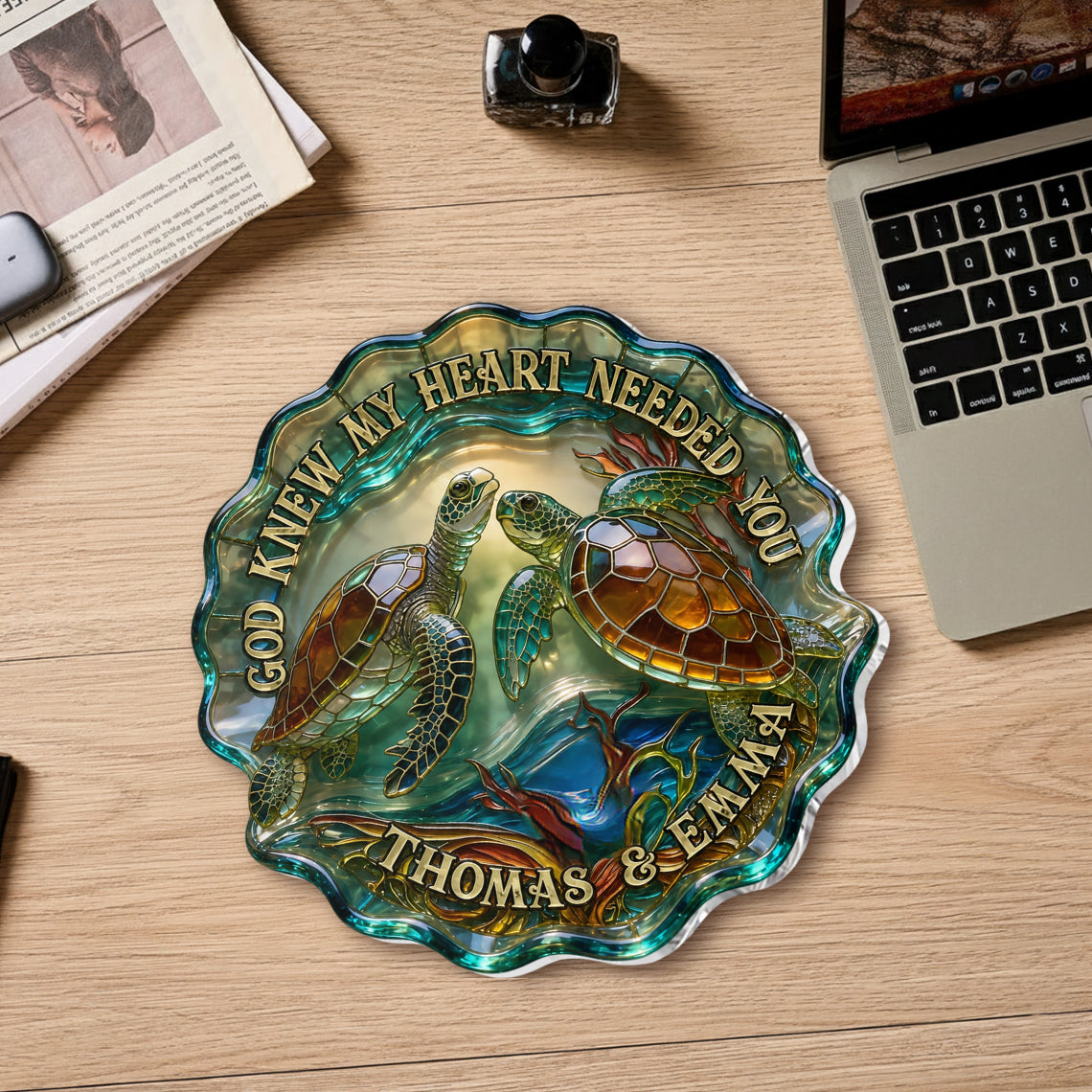 Turtle Couple - Personalized Turtle Catch-All Tray