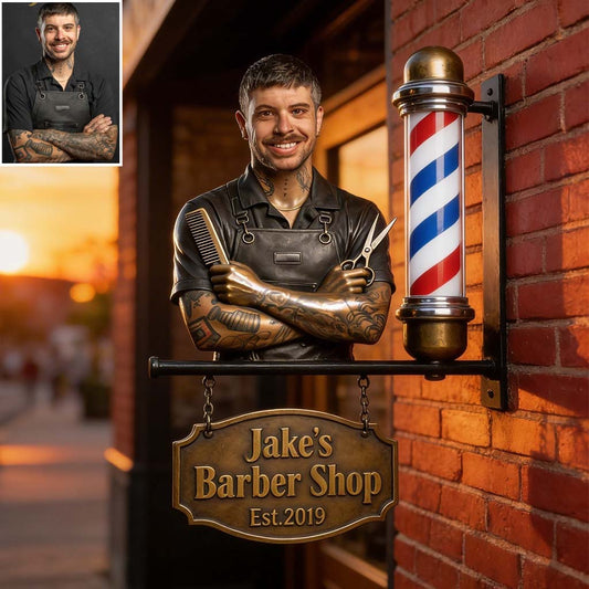 The Signature Hair Studio Sign - Personalized Hairdresser Wooden Wall Mount Sign