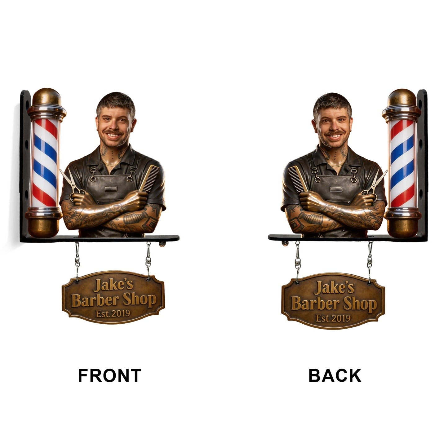 The Signature Hair Studio Sign - Personalized Hairdresser Wooden Wall Mount Sign