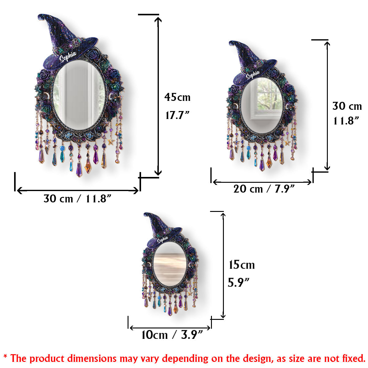 Magical Room Decor - Personalized Witch Wall Hanging Mirror