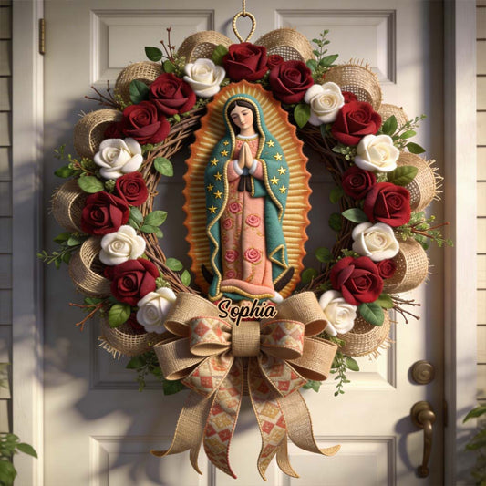 Our Lady Of Guadalupe - Personalized Christian Custom Shaped Wood Sign