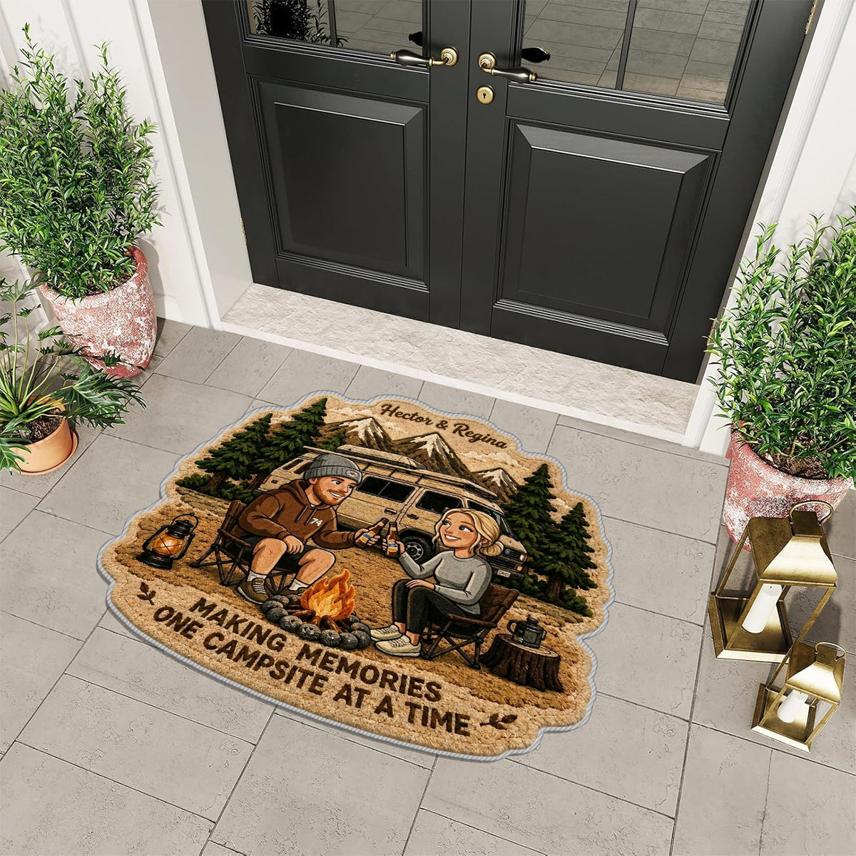 Making Memories One Campsite At A Time - Personalized Camping Non-Slip Tufted Rug
