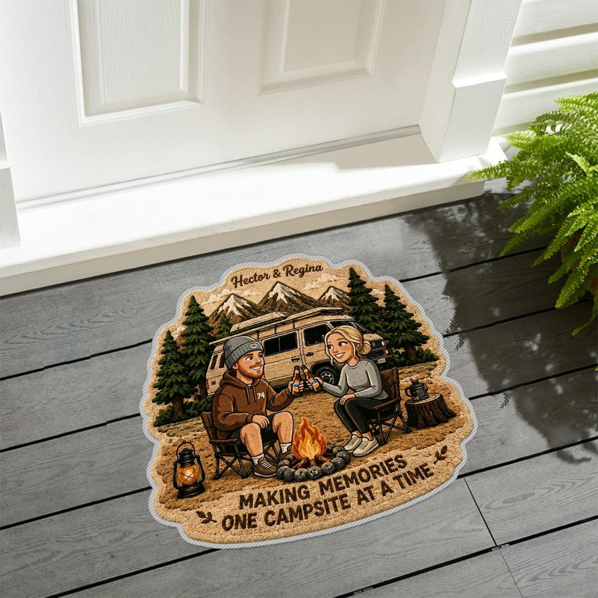 Making Memories One Campsite At A Time - Personalized Camping Non-Slip Tufted Rug
