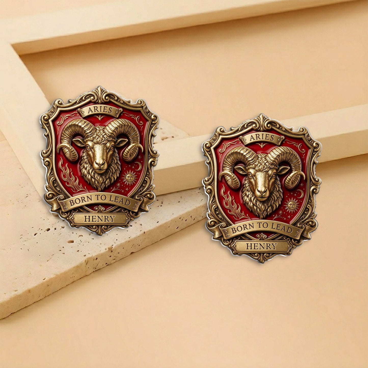 Zodiac Sign Luxury Brooch - Personalized Horoscope 3D Embossed Enamel Pin