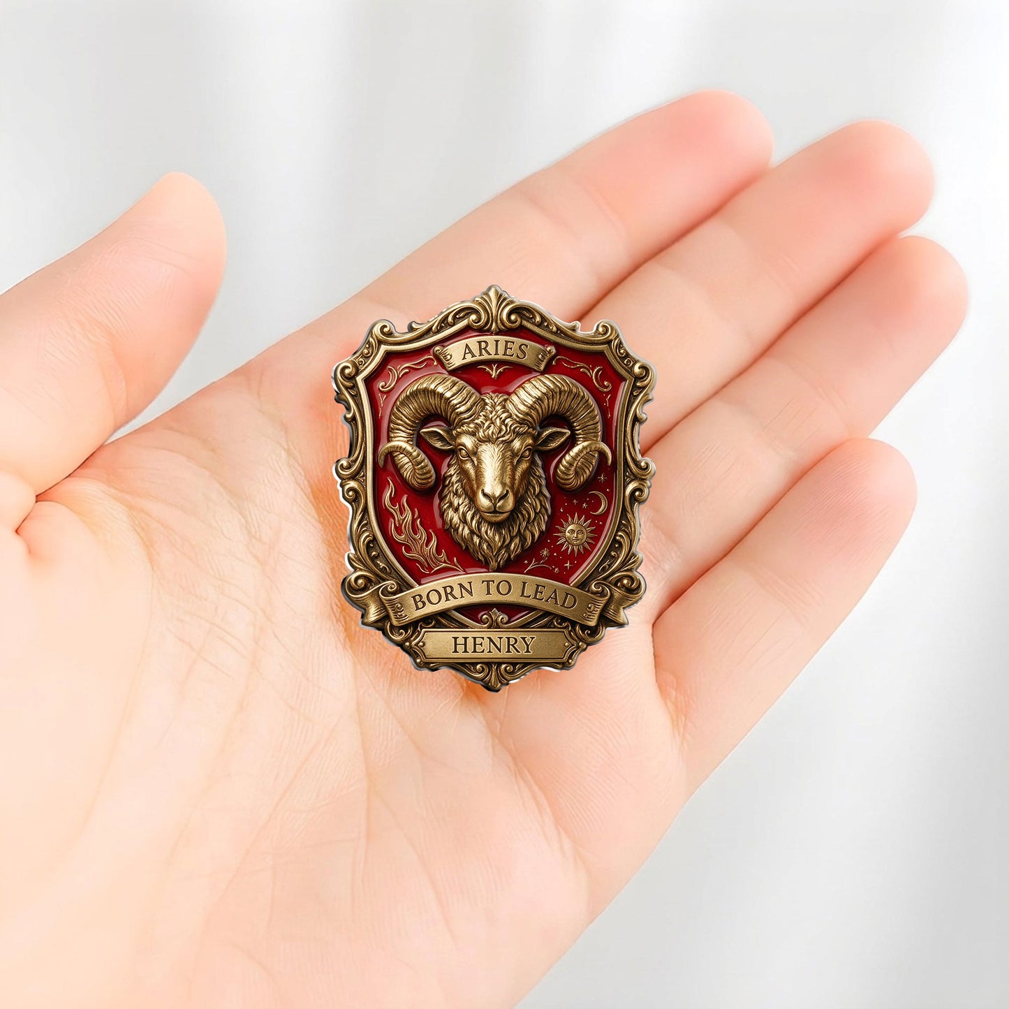 Zodiac Sign Luxury Brooch - Personalized Horoscope 3D Embossed Enamel Pin