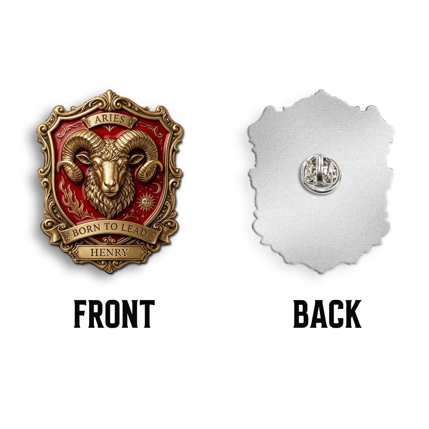 Zodiac Sign Luxury Brooch - Personalized Horoscope 3D Embossed Enamel Pin
