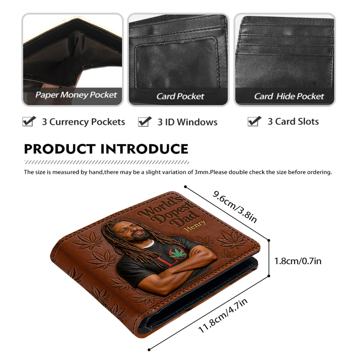 World's Dopest Dad - Personalized Father Leather Wallet