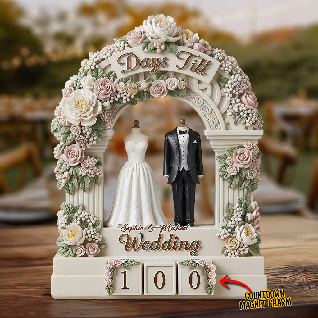 Wedding Countdown - Personalized Couple Interchangeable Plaque
