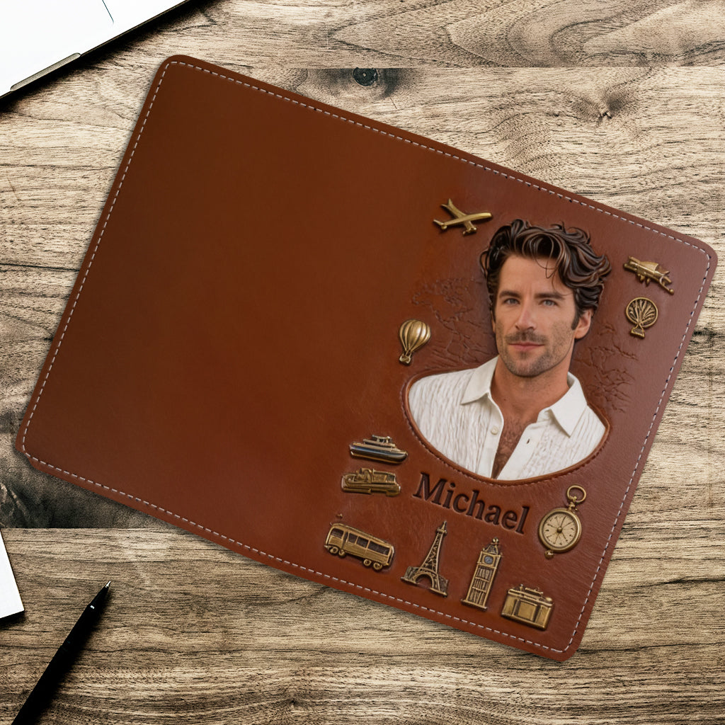 Men Luxury Travel Item - Personalized Travelling Passport Holder & Luggage Tag Set