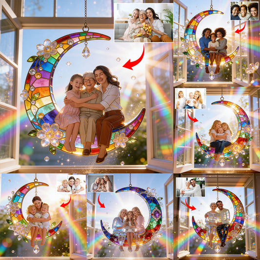 Mother Gift Idea, Family Gift - Personalized Mother Window Hanging Suncatcher Ornament