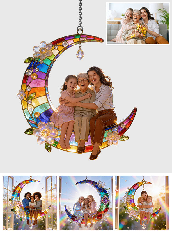 Mother Gift Idea, Family Gift - Personalized Mother Window Hanging Suncatcher Ornament