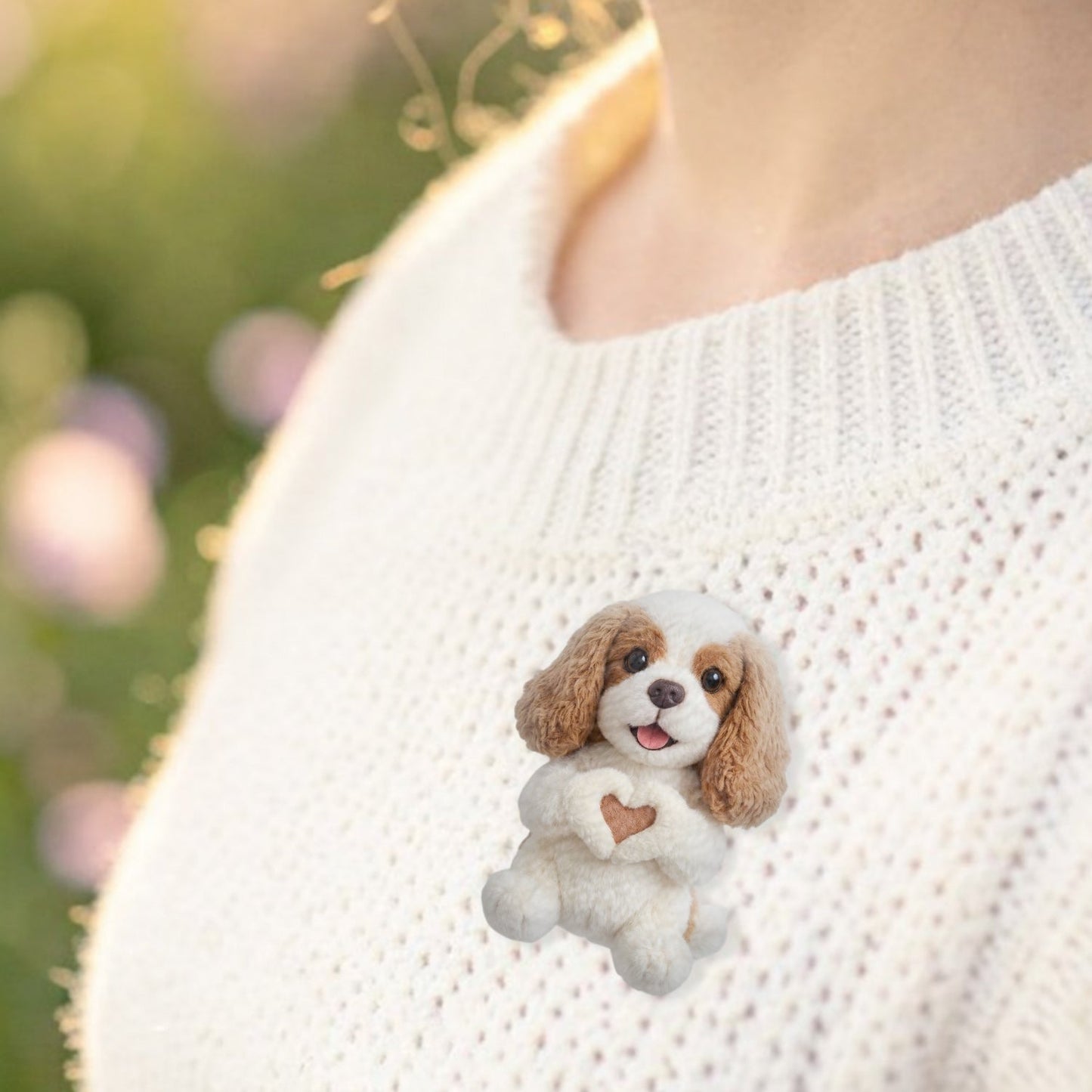 Love Dogs - Personalized Dog Cloth Tote Bag & Plush Brooch
