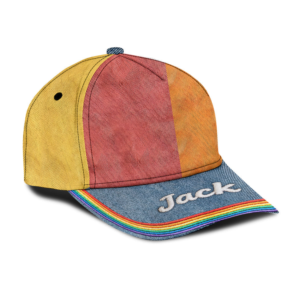 Pride Wearable Enamel Pin And Cap - Personalized LGBT Support Classic Cap With Pin