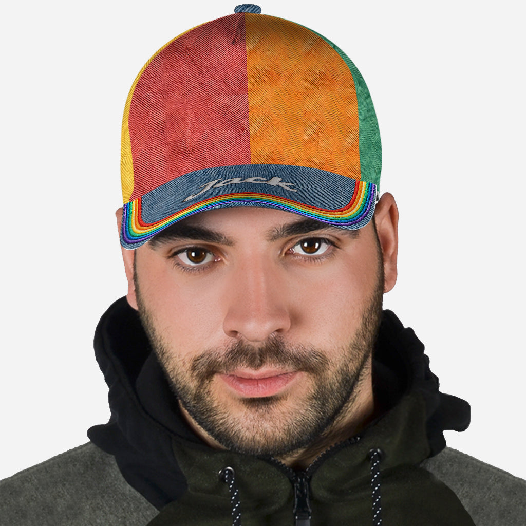 Pride Wearable Enamel Pin And Cap - Personalized LGBT Support Classic Cap With Pin