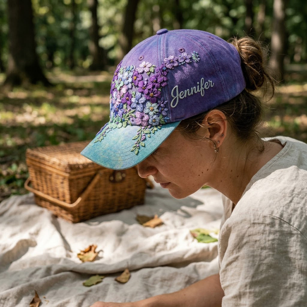 You Matter Teal Purple Semicolon Floral - Personalized Suicide Prevention Classic Cap
