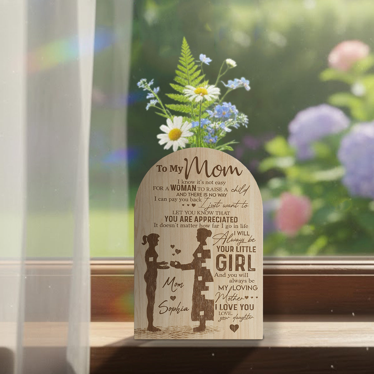 To My Mom - Perfect Gift For Mom - Personalized Family Custom Shape Acrylic Flower Vase