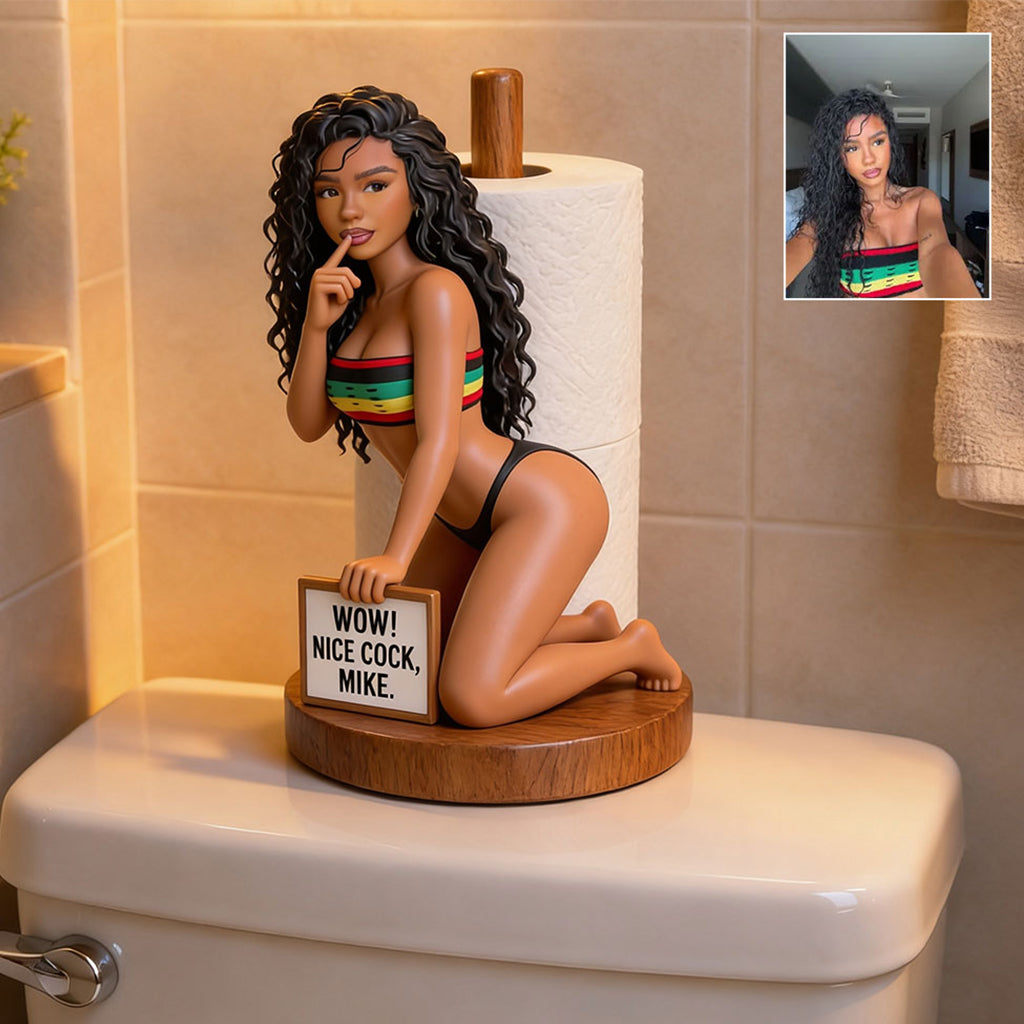 Wow! Nice C*ck, Funny Gift For Him - Personalized Spicy Couple Paper Towel Stand